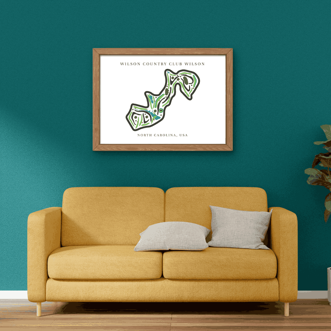 Wilson Country Club Golf Course Prints, North Carolina, Golf Map Artwork
