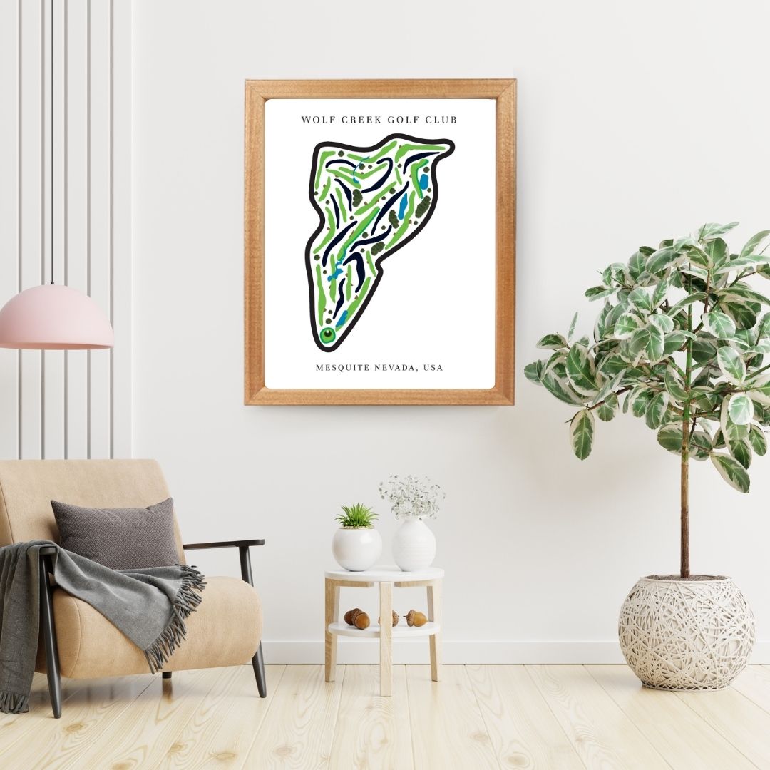 Wolf Creek Golf Club Golf Course Prints, Nevada, Golf Map Artwork