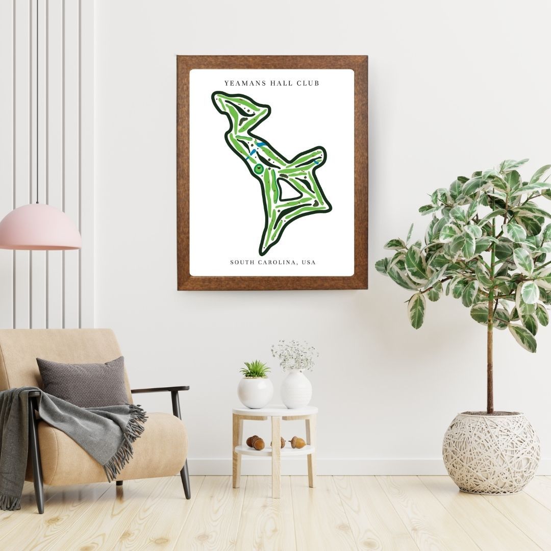 Yeamans Hall Club Golf Course Prints, South Carolina, Golf Map Artwork