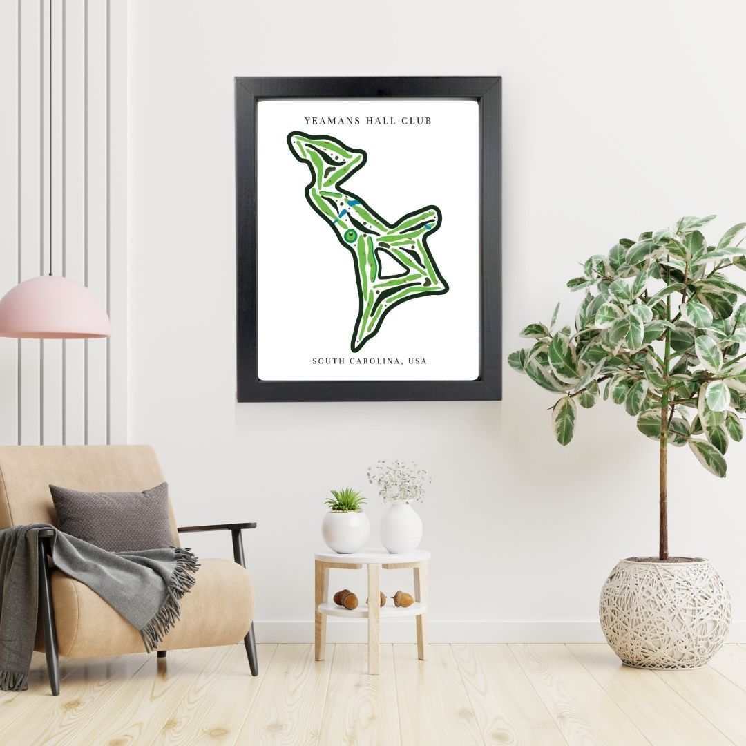 Yeamans Hall Club Golf Course Prints, South Carolina, Golf Map Artwork