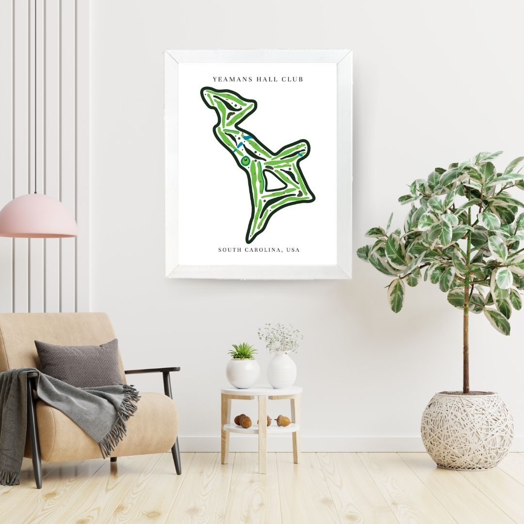 Yeamans Hall Club Golf Course Prints, South Carolina, Golf Map Artwork