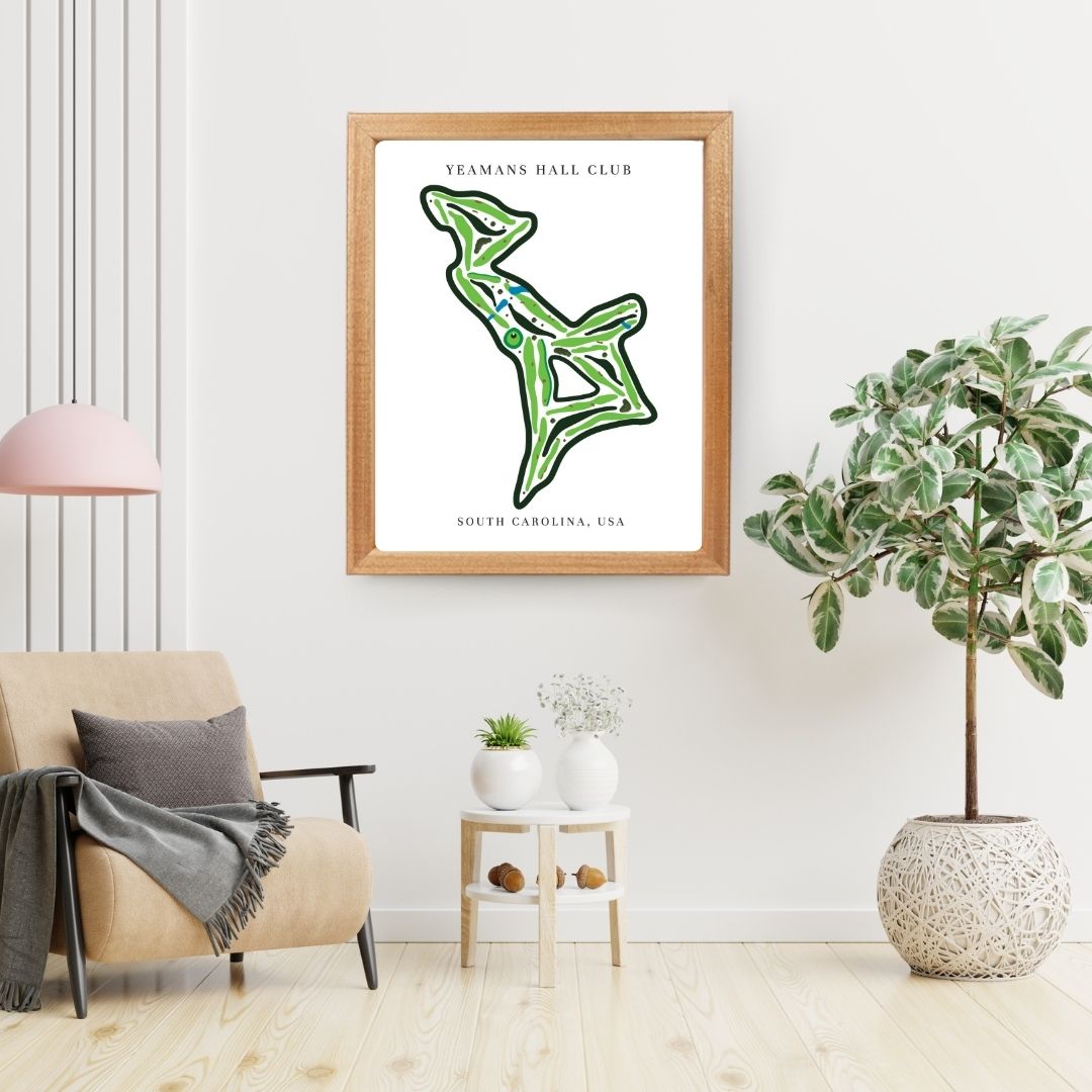 Yeamans Hall Club Golf Course Prints, South Carolina, Golf Map Artwork
