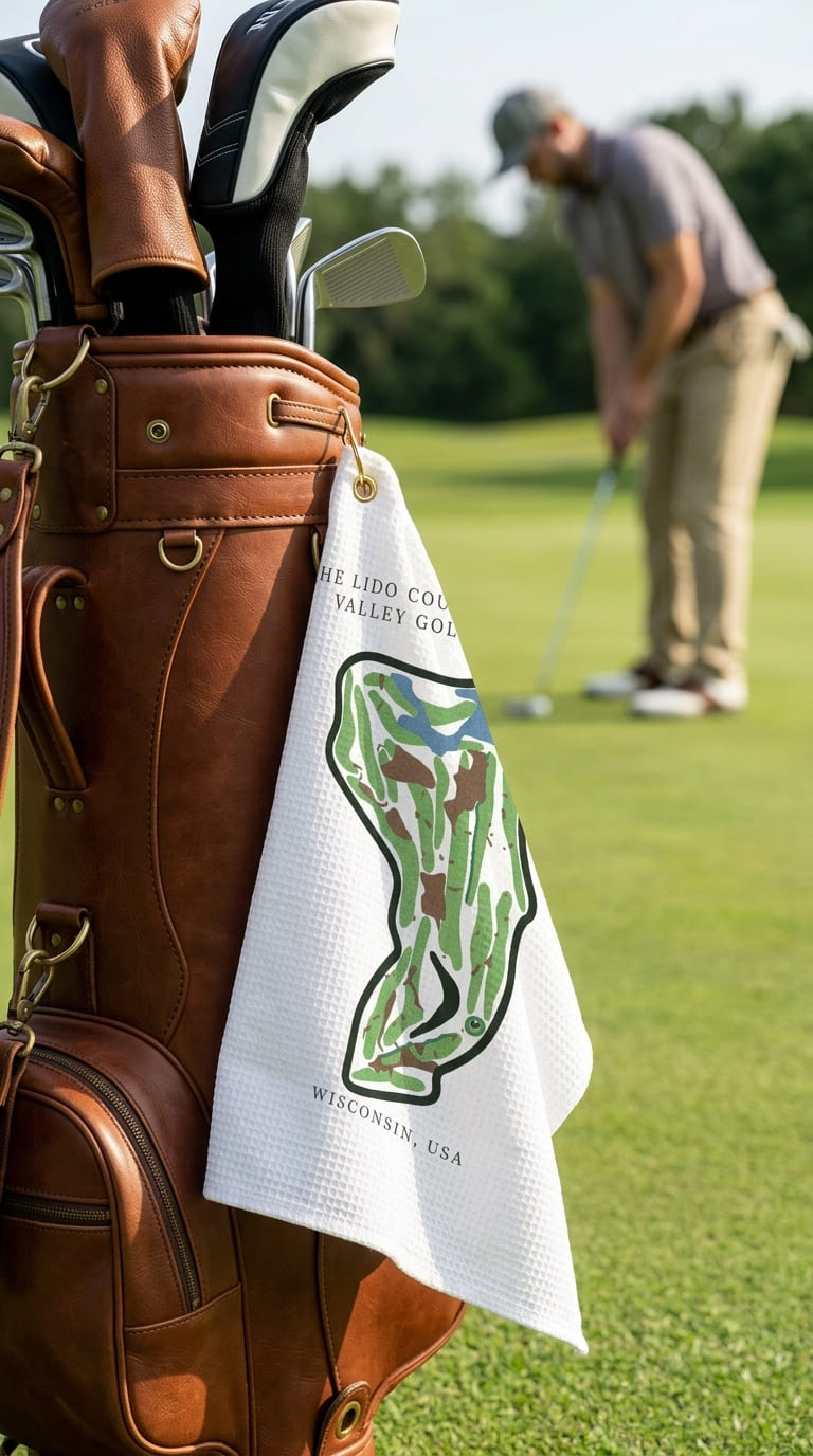 The Lido Course At Sand Valley Golf Resort Wisconsin  | Golf Course Print Towels | Golf Course Microfiber image 2