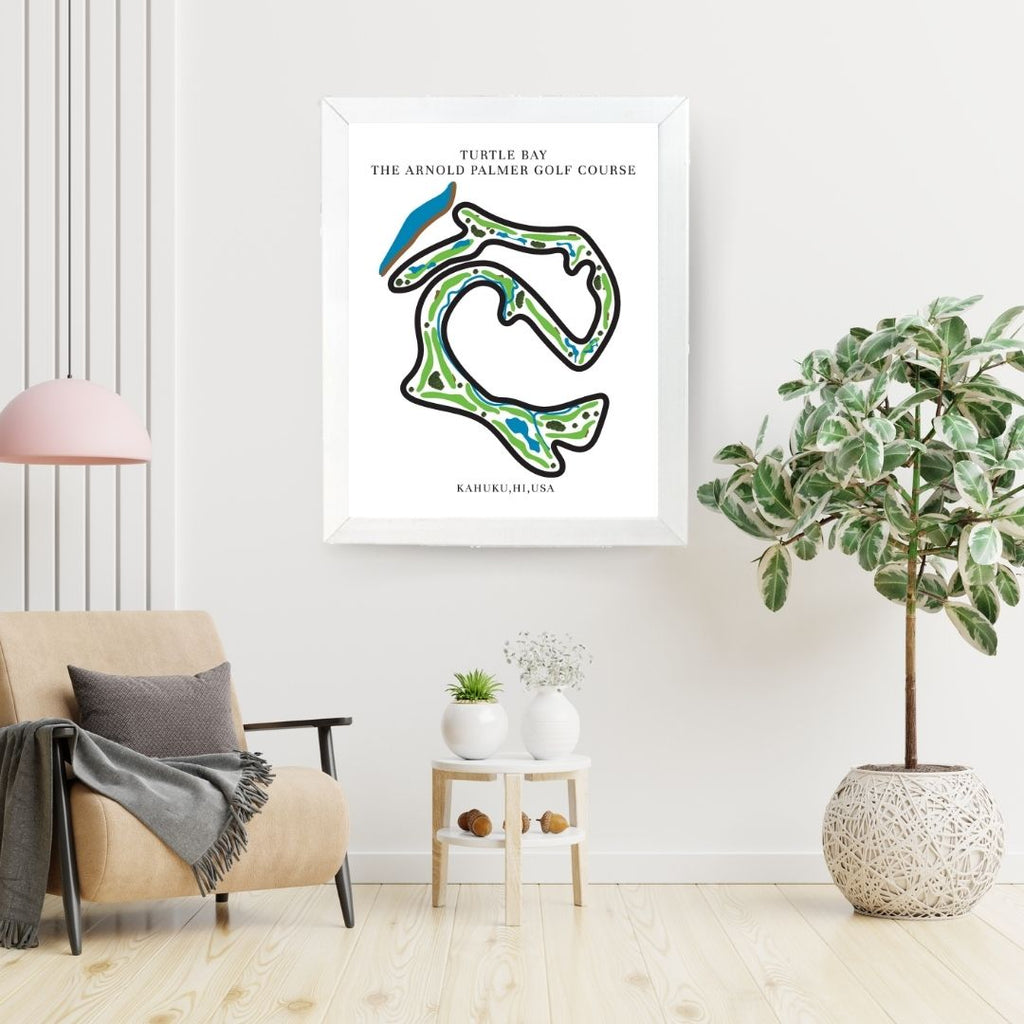 The Arnold Palmer Golf Course Golf Course Prints, Kahuku – Hawaii, Golf Map Artwork image