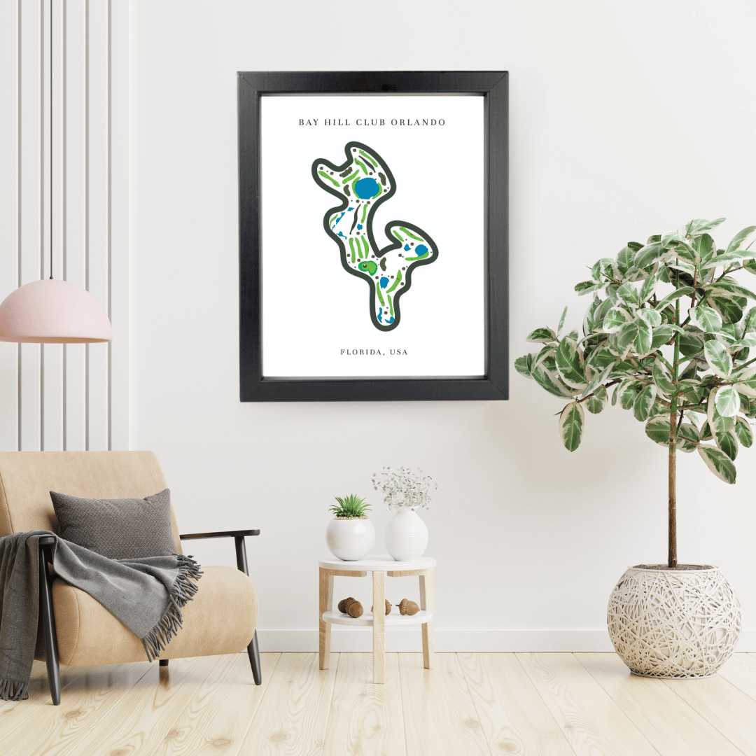Bay Hill Club Golf Course Print, Florida, Golf Map Artworks