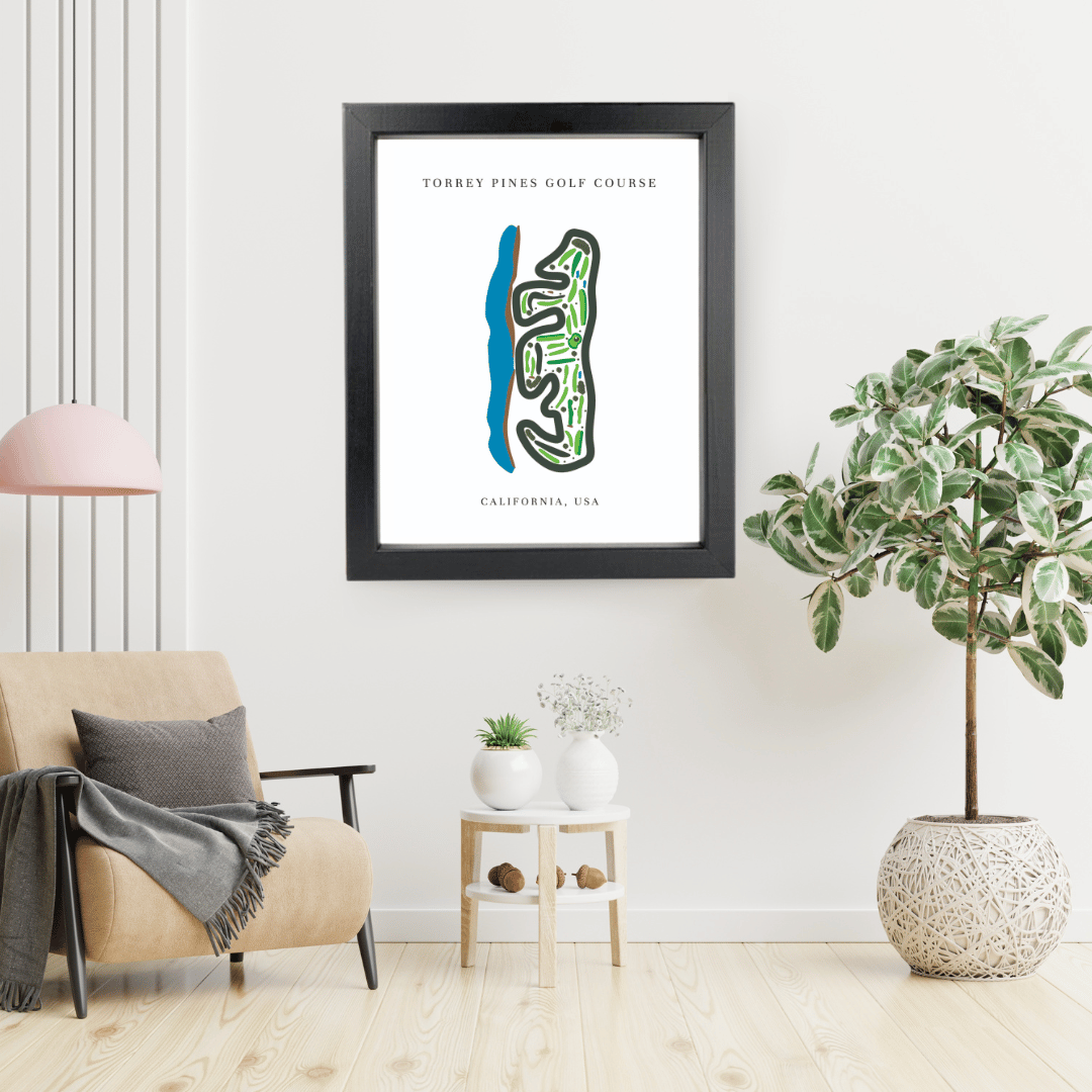 Torrey Pines Golf Course Print, California, Golf Map Artworks
