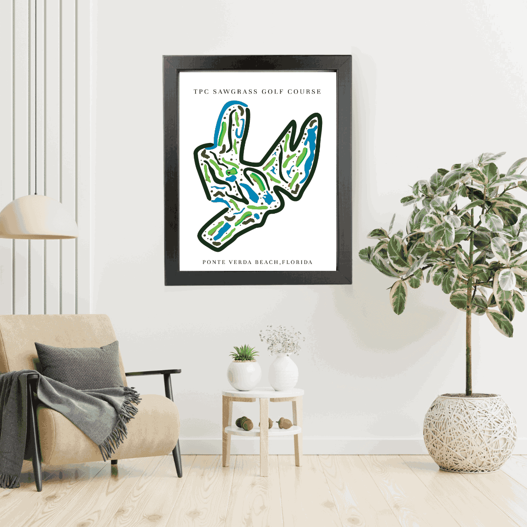 TPC Sawgrass Golf Course Print, Florida, Golf Map Artworks