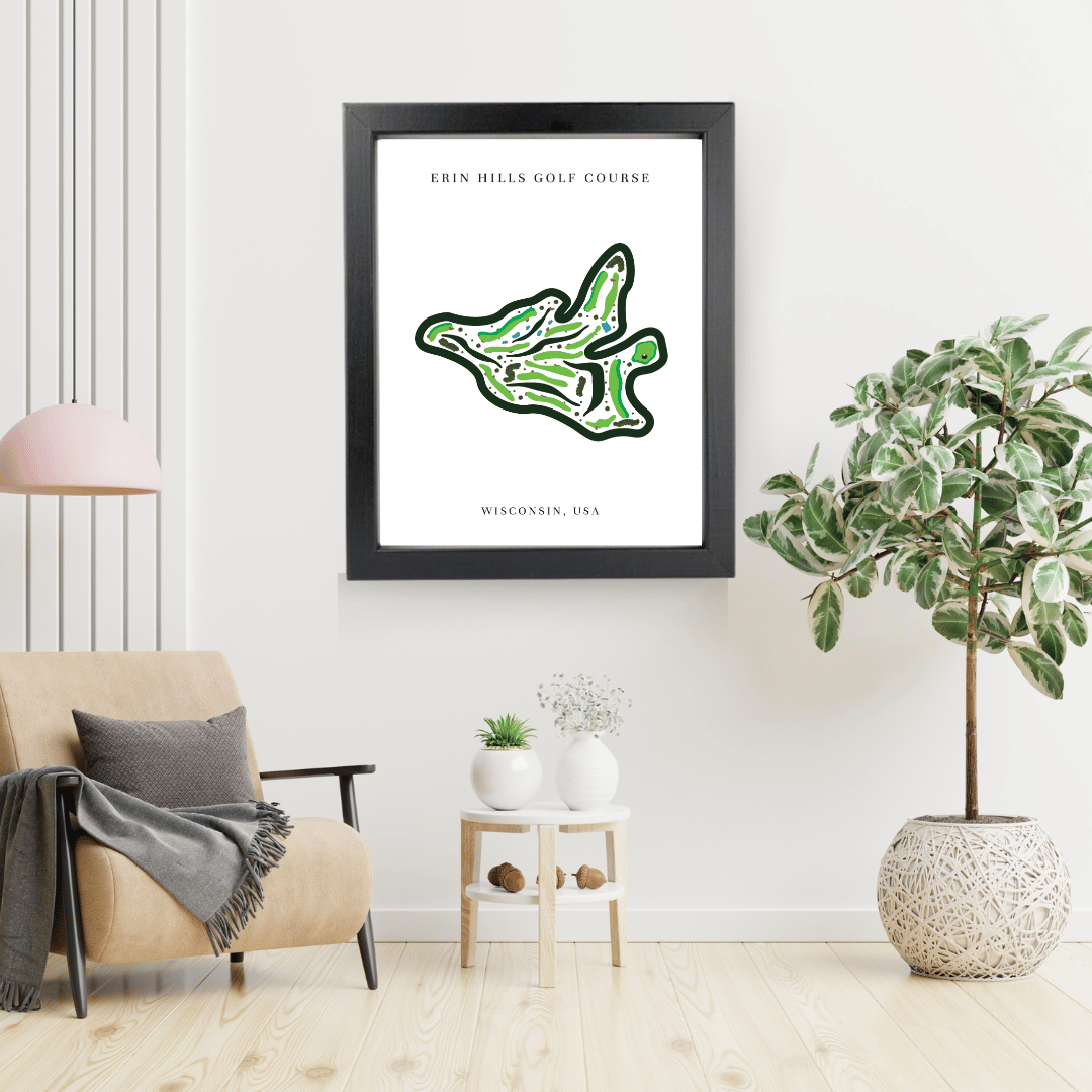 Erin Hills Golf Course Print, Wisconsin, Golf Map Artworks
