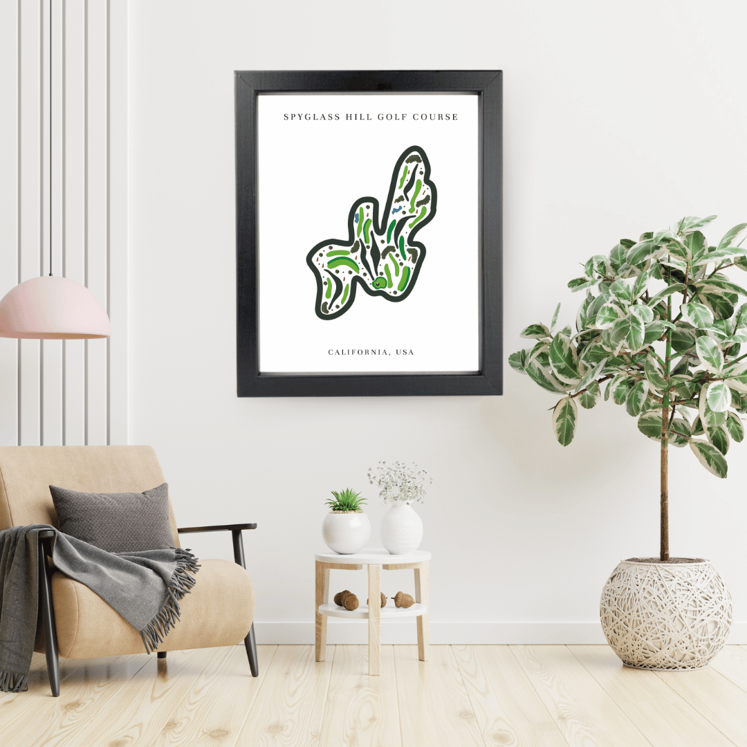 Spyglass Hill Golf Course Print, California, Golf Map Artworks