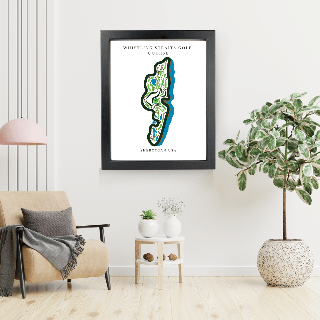 Whistling Straits Golf Course Print, Wisconsin, Golf Map Artworks