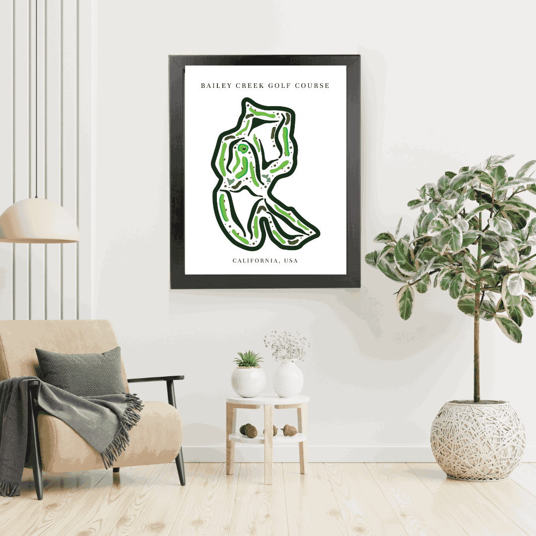 Bailey Creek Golf Course Print, California, Golf Map Artworks