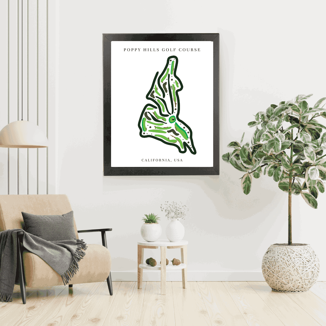 Poppy Hills Golf Course Print, California, Golf Map Artworks
