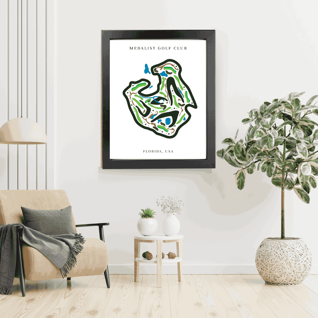 Medalist Golf Club, Golf Course Print, Florida, Golf Map Artworks