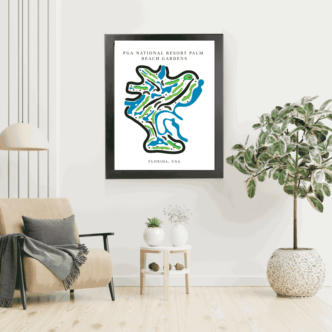 PGA National Resort, Golf Course Print, Florida, Golf Map Artworks