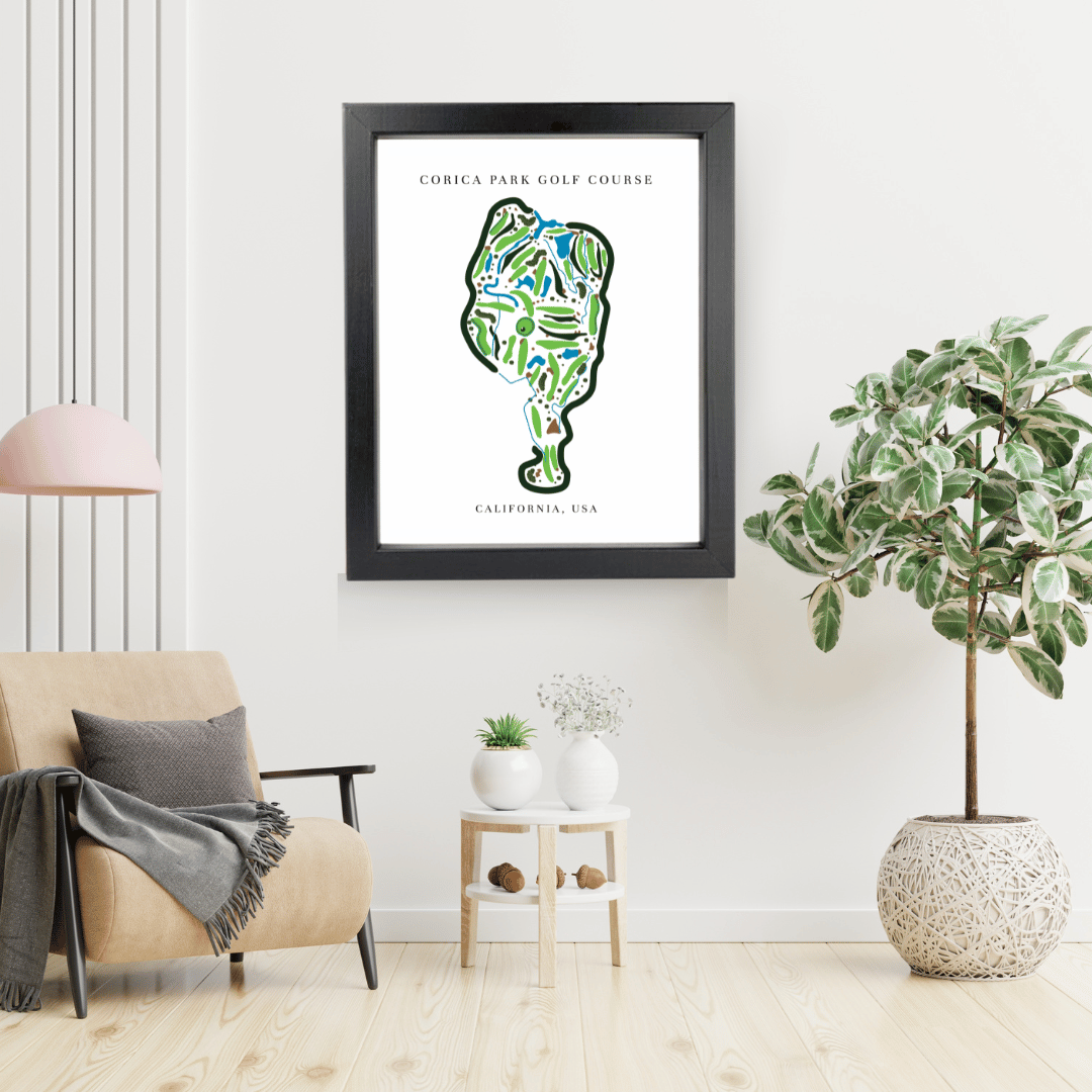 Corica Park Golf Course Print, California, Golf Map Artworks