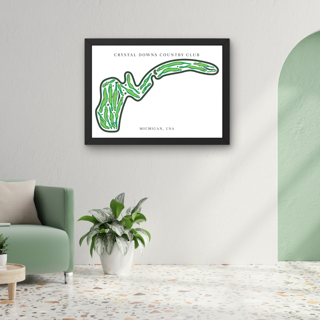 Crystal Downs Country Club Golf Course Prints, Michigan, Golf Map Artwork