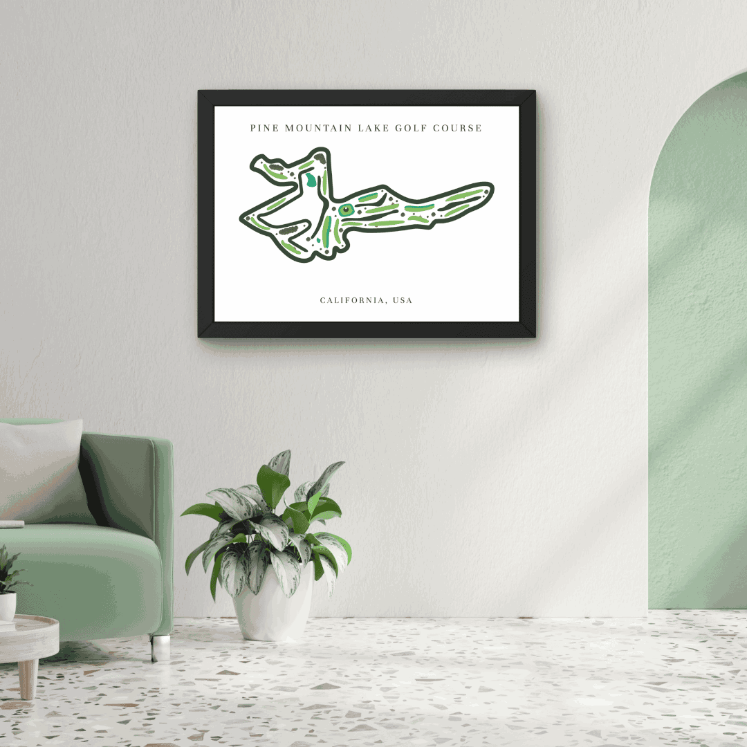 Pine Mountain Lake Golf Course Print, California, Golf Map Artworks