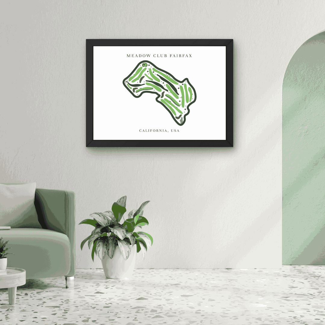 Meadow Club Fairfax, Golf Course Print, California, Golf Map Artworks