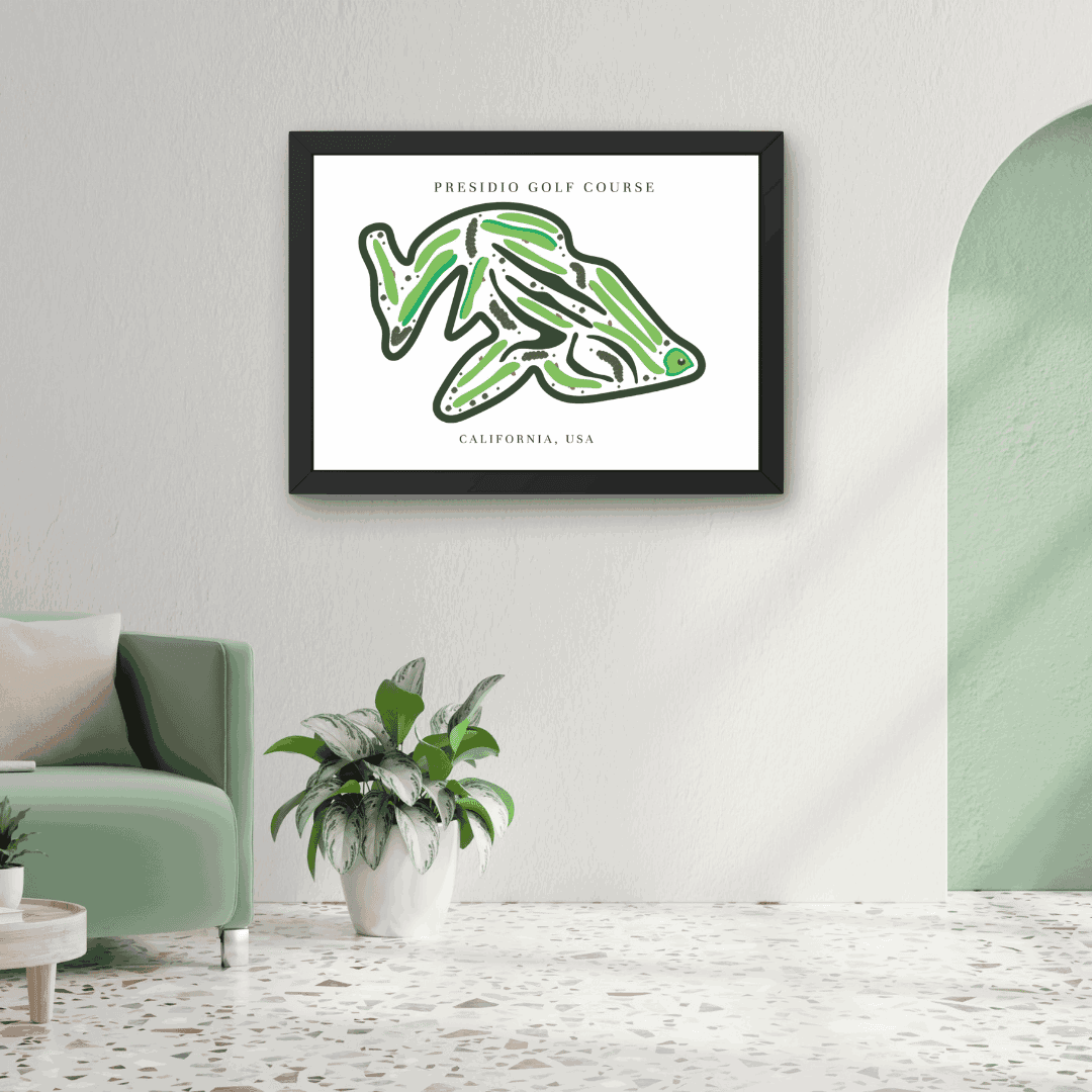 Presidio Golf Course Print, California, Golf Map Artworks