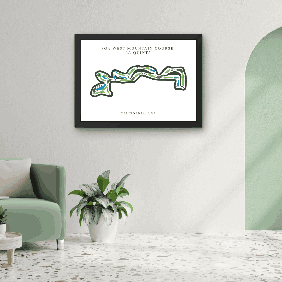 PGA West Mountain Golf Course Print, California, Golf Map Artworks