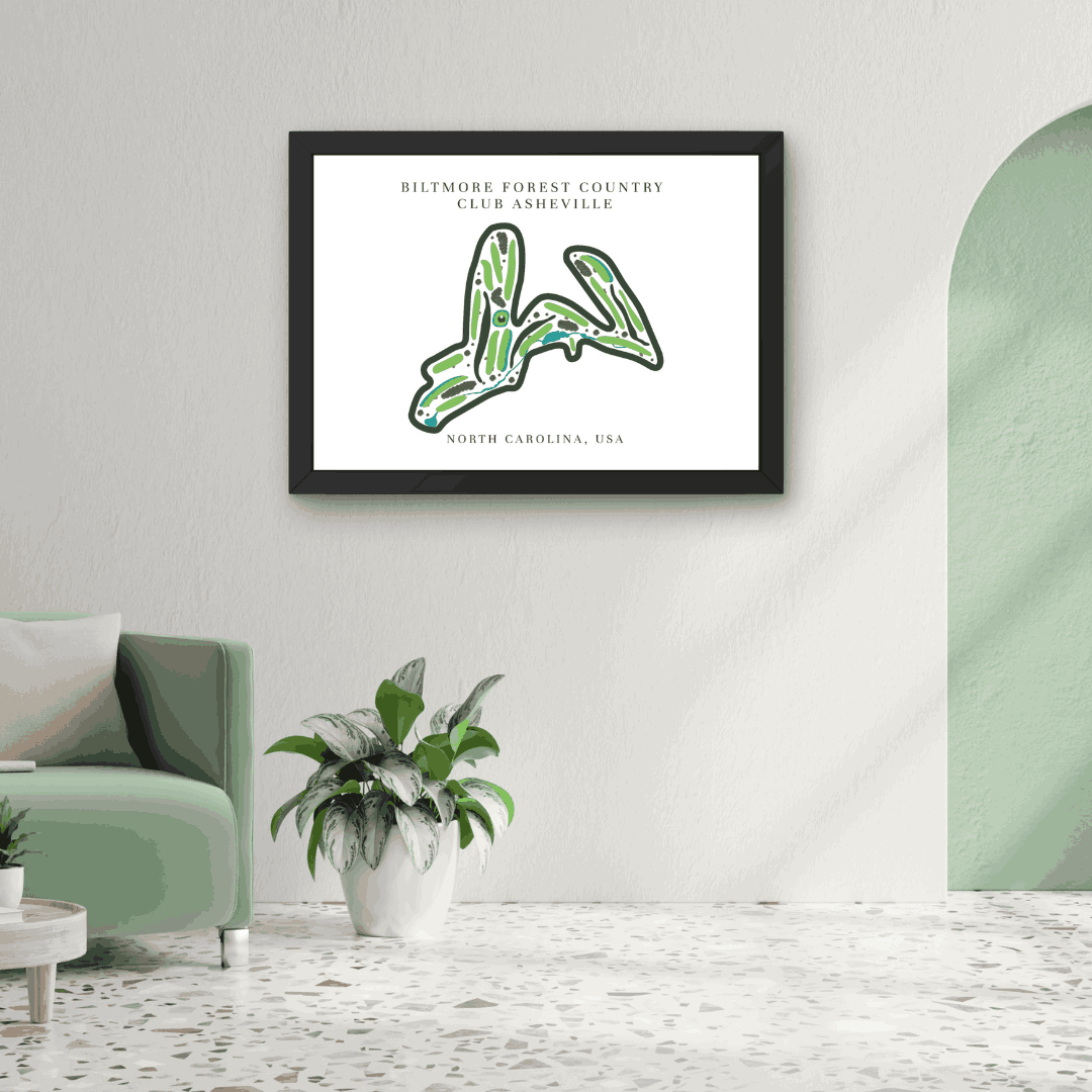 Biltmore Forest Country Club Golf Course Print, North Carolina, Golf Map Artworks