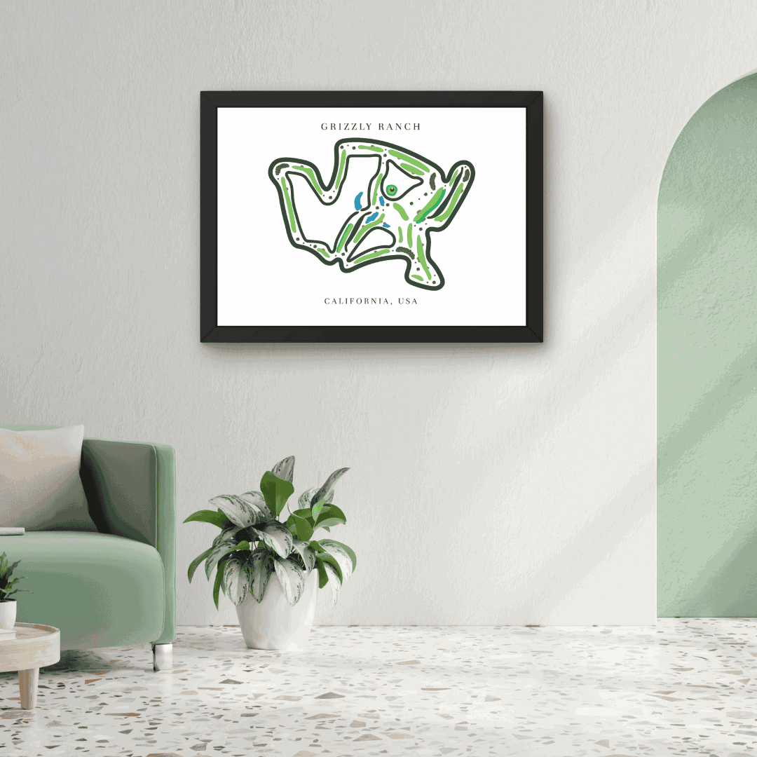 Grizzly Ranch Golf Course Print California, Golf Map Artworks
