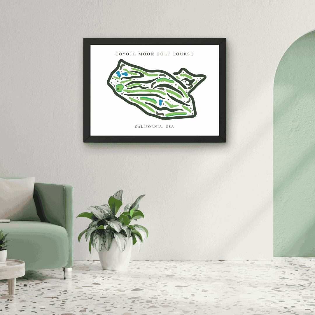 Coyote Moon Golf Course Print, California, Golf Map Artworks
