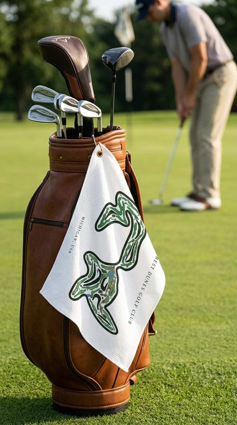 Forest Dunes Golf Club, Michigan  | Golf Course Print Towels | Golf Course Microfiber image 1