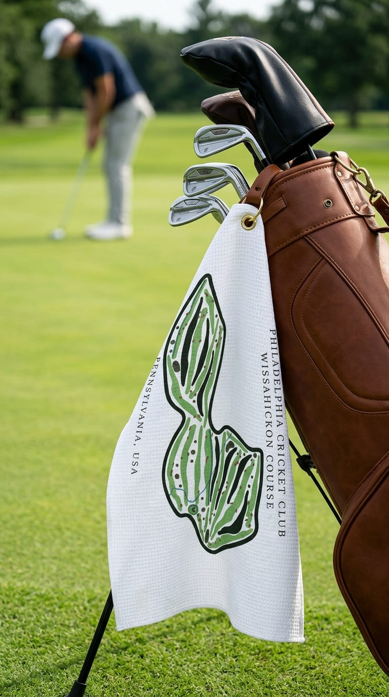 Philadelphia cricket club wissahickon course Pennsylvania  | Golf Course Print Towels | Golf Course Microfiber image 1