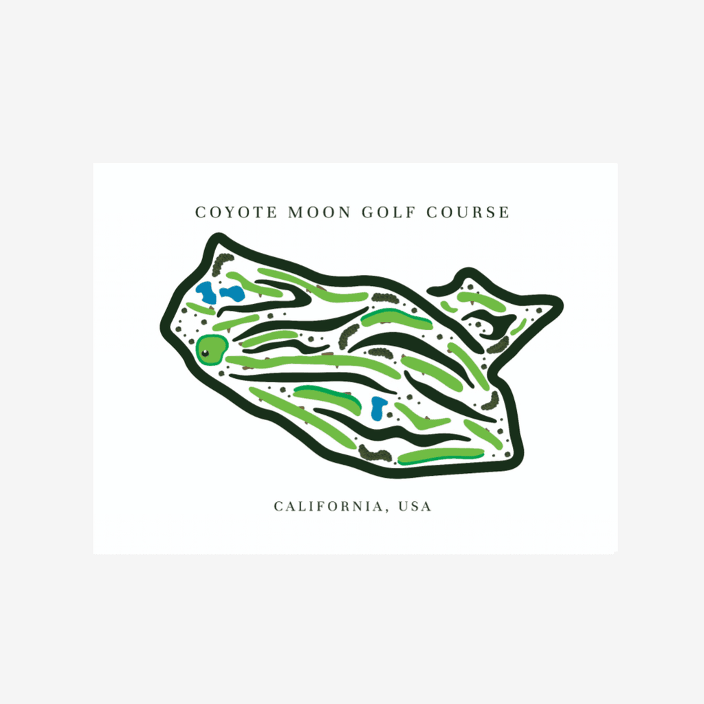 Coyote Moon Golf Course Print, California, Golf Map Artworks