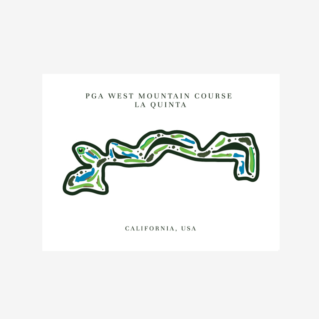 PGA West Mountain Golf Course Print, California, Golf Map Artworks
