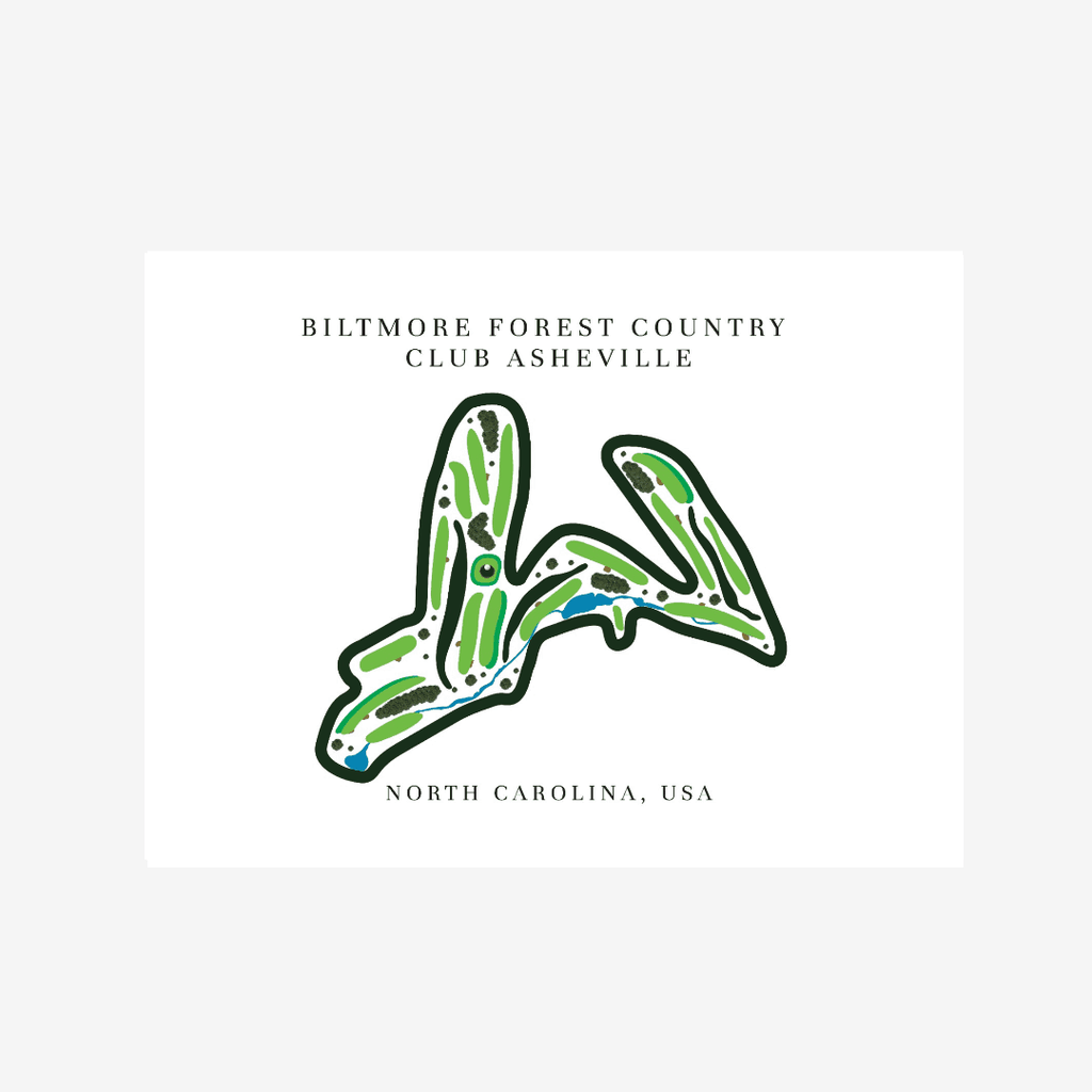 Biltmore Forest Country Club Golf Course Print, North Carolina, Golf Map Artworks