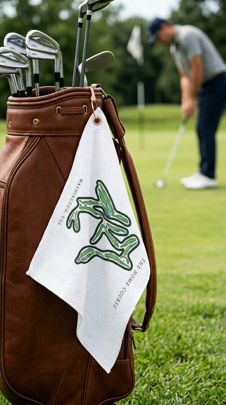 The Home Course, Washington  | Golf Course Print Towels | Golf Course Microfiber image 1