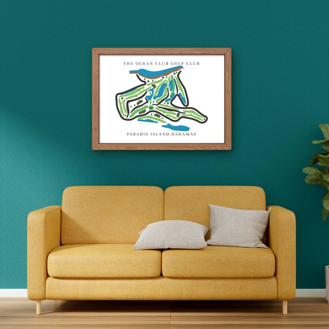 The Ocean Club Golf Club Golf Course Prints, Paradise Island – Bahamas, Golf Map Artwork image