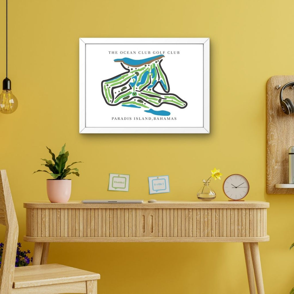 The Ocean Club Golf Club Golf Course Prints, Paradise Island – Bahamas, Golf Map Artwork image