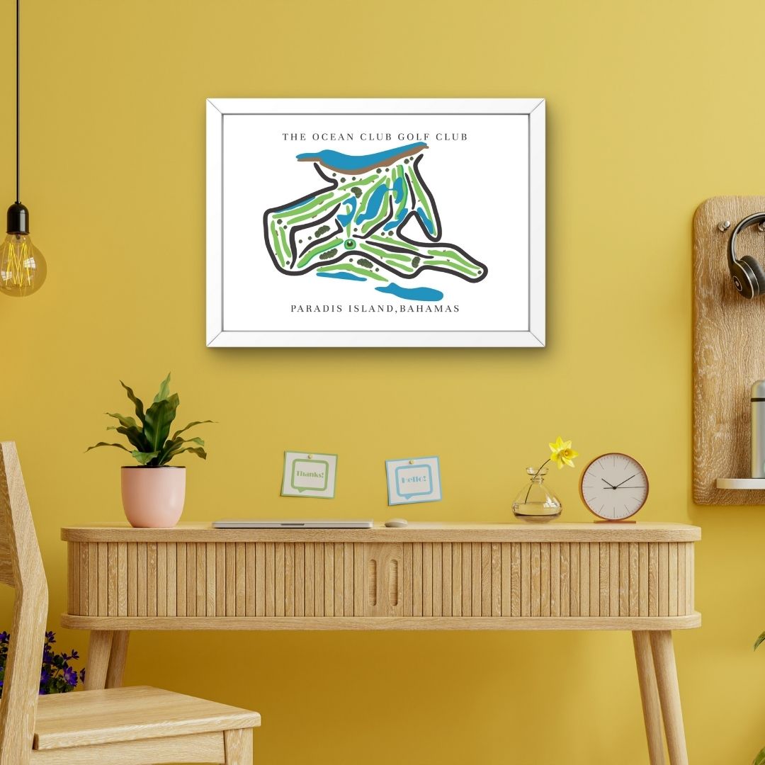 The Ocean Club Golf Club Golf Course Prints, Paradise Island – Bahamas, Golf Map Artwork image