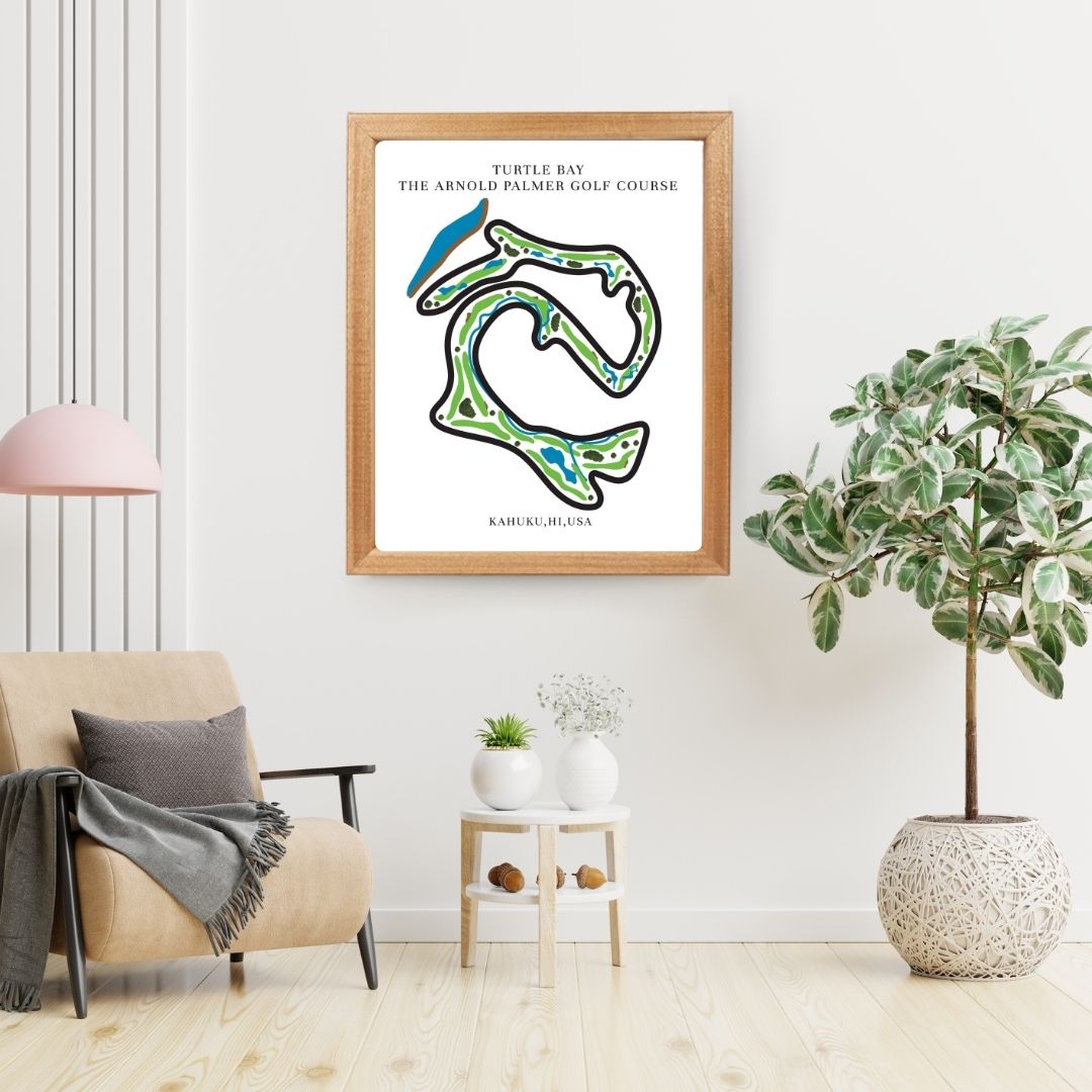 The Arnold Palmer Golf Course Golf Course Prints, Kahuku – Hawaii, Golf Map Artwork image