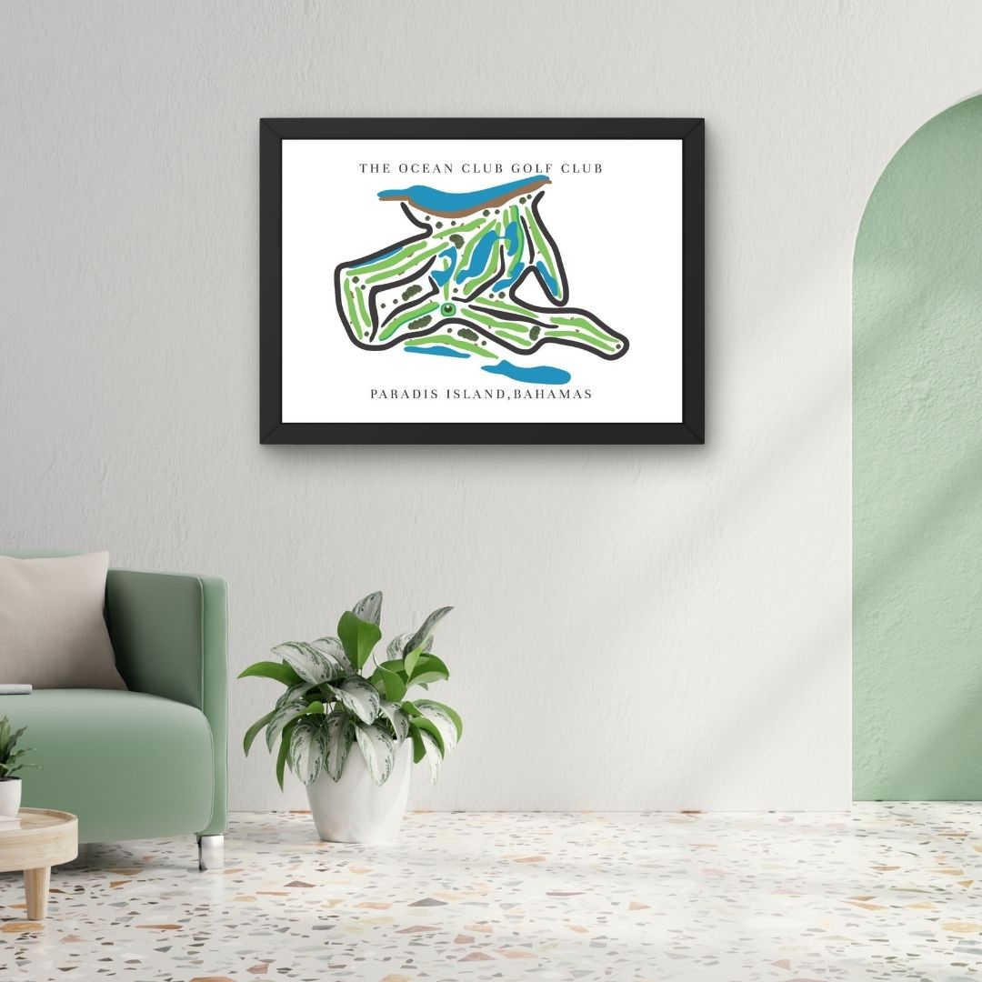 The Ocean Club Golf Club Golf Course Prints, Paradise Island – Bahamas, Golf Map Artwork image