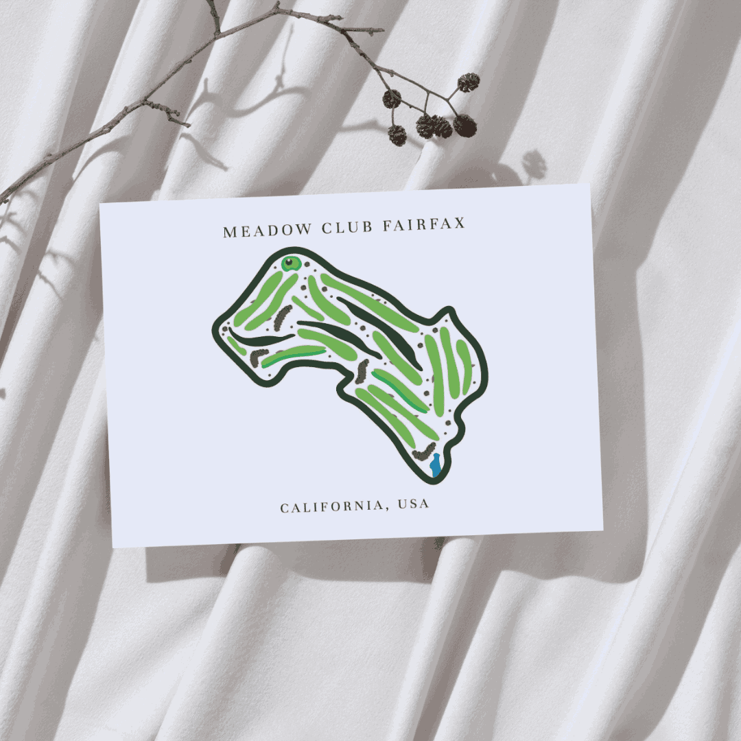 Meadow Club Fairfax, Golf Course Print, California, Golf Map Artworks