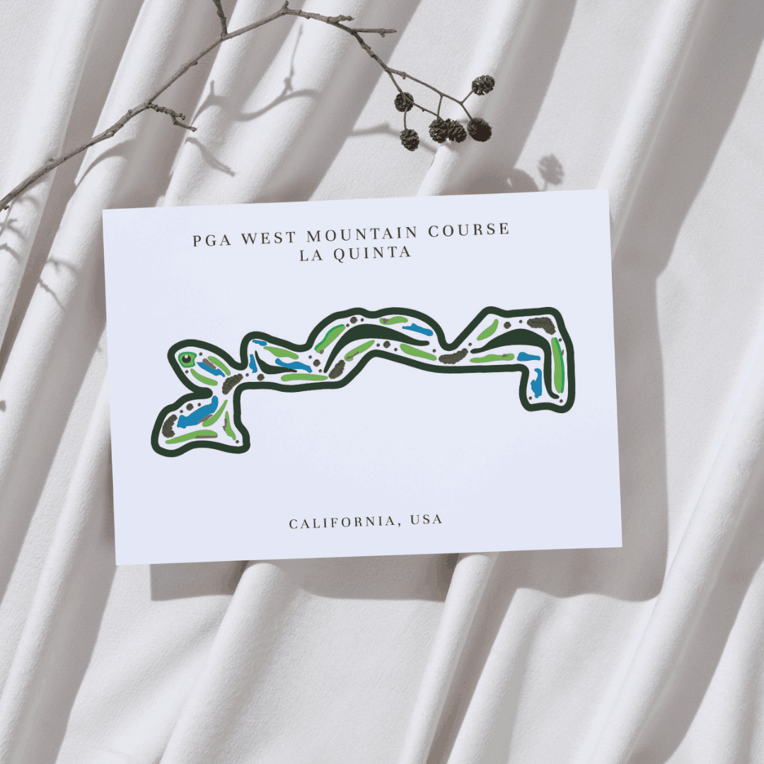 PGA West Mountain Golf Course Print, California, Golf Map Artworks