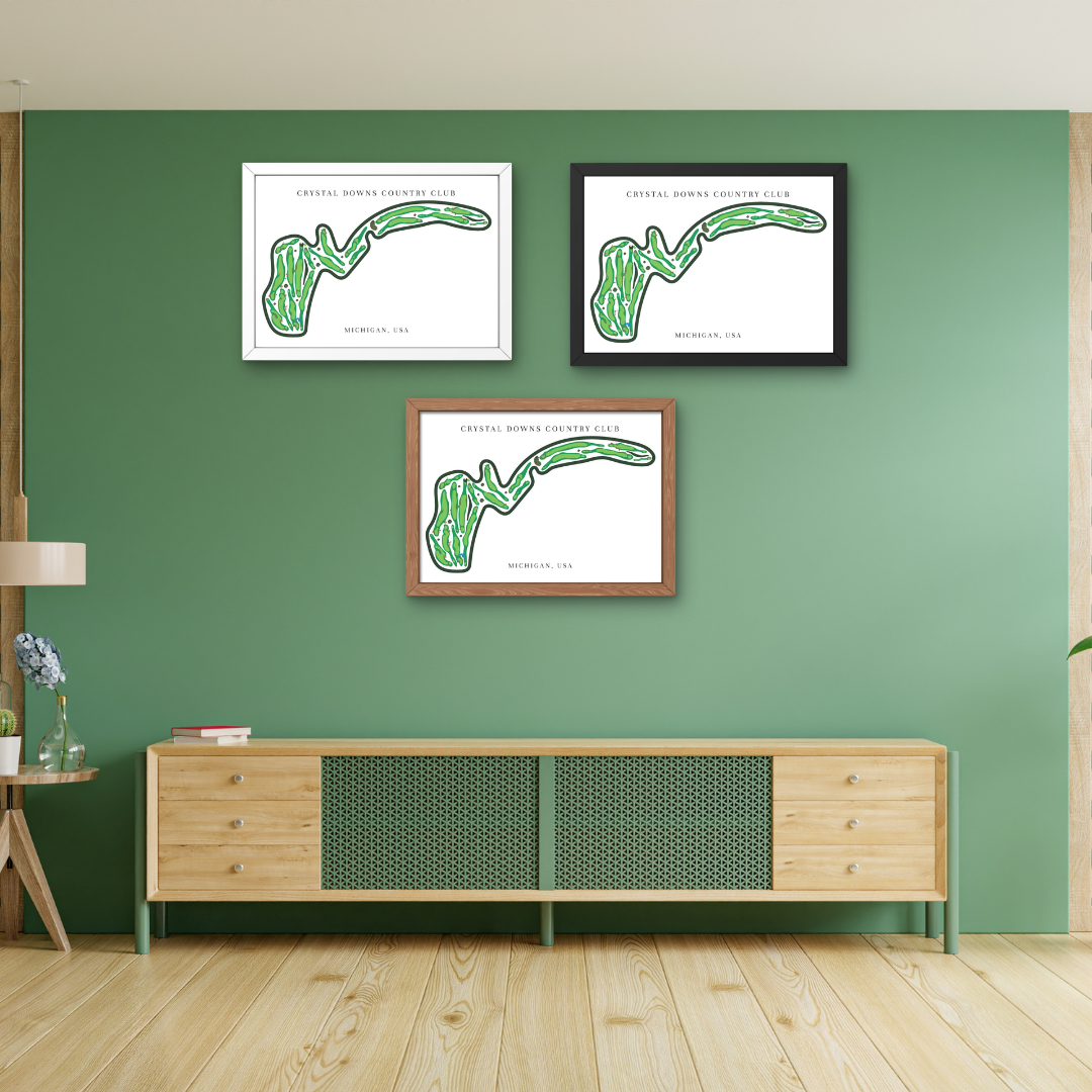 Crystal Downs Country Club Golf Course Prints, Michigan, Golf Map Artwork