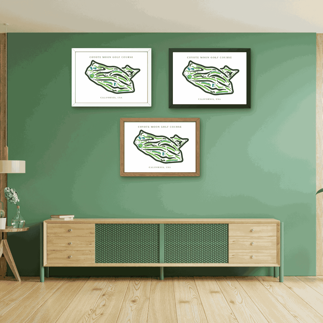 Coyote Moon Golf Course Print, California, Golf Map Artworks