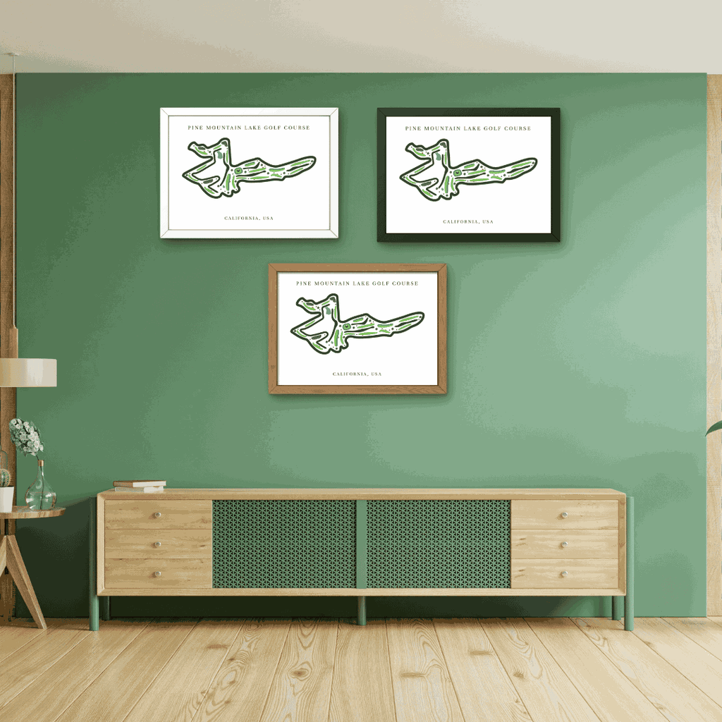 Pine Mountain Lake Golf Course Print, California, Golf Map Artworks