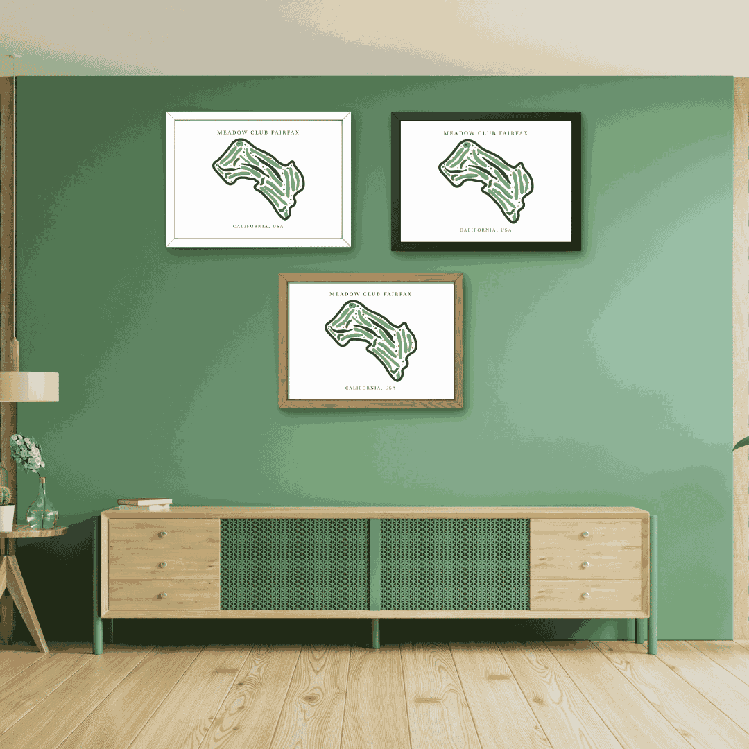 Meadow Club Fairfax, Golf Course Print, California, Golf Map Artworks