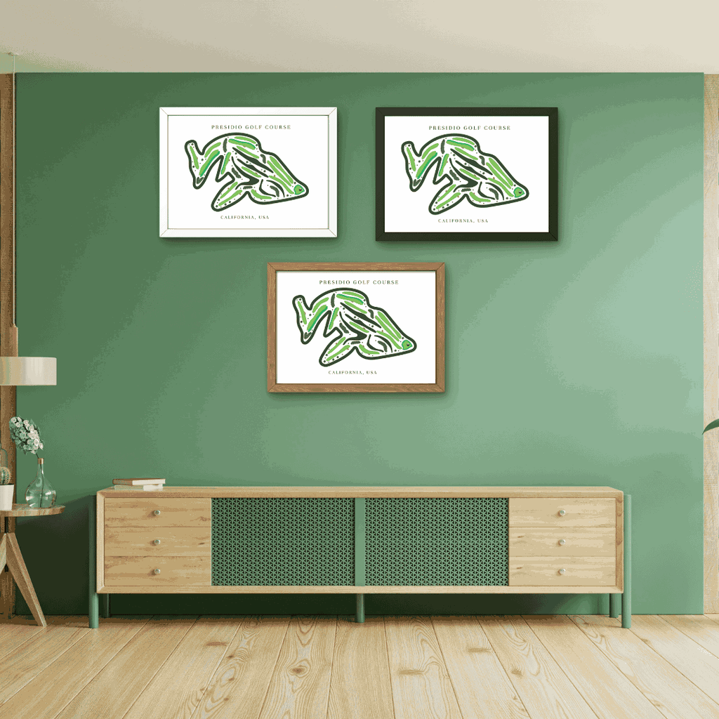 Presidio Golf Course Print, California, Golf Map Artworks