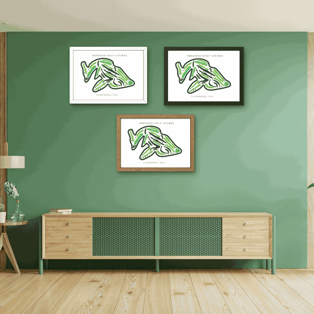 Presidio Golf Course Print, California, Golf Map Artworks