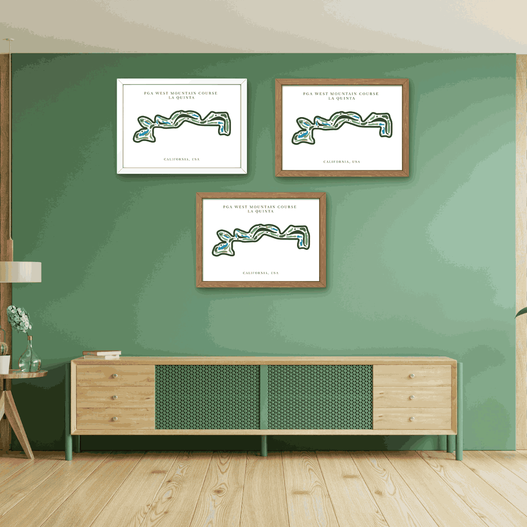 PGA West Mountain Golf Course Print, California, Golf Map Artworks