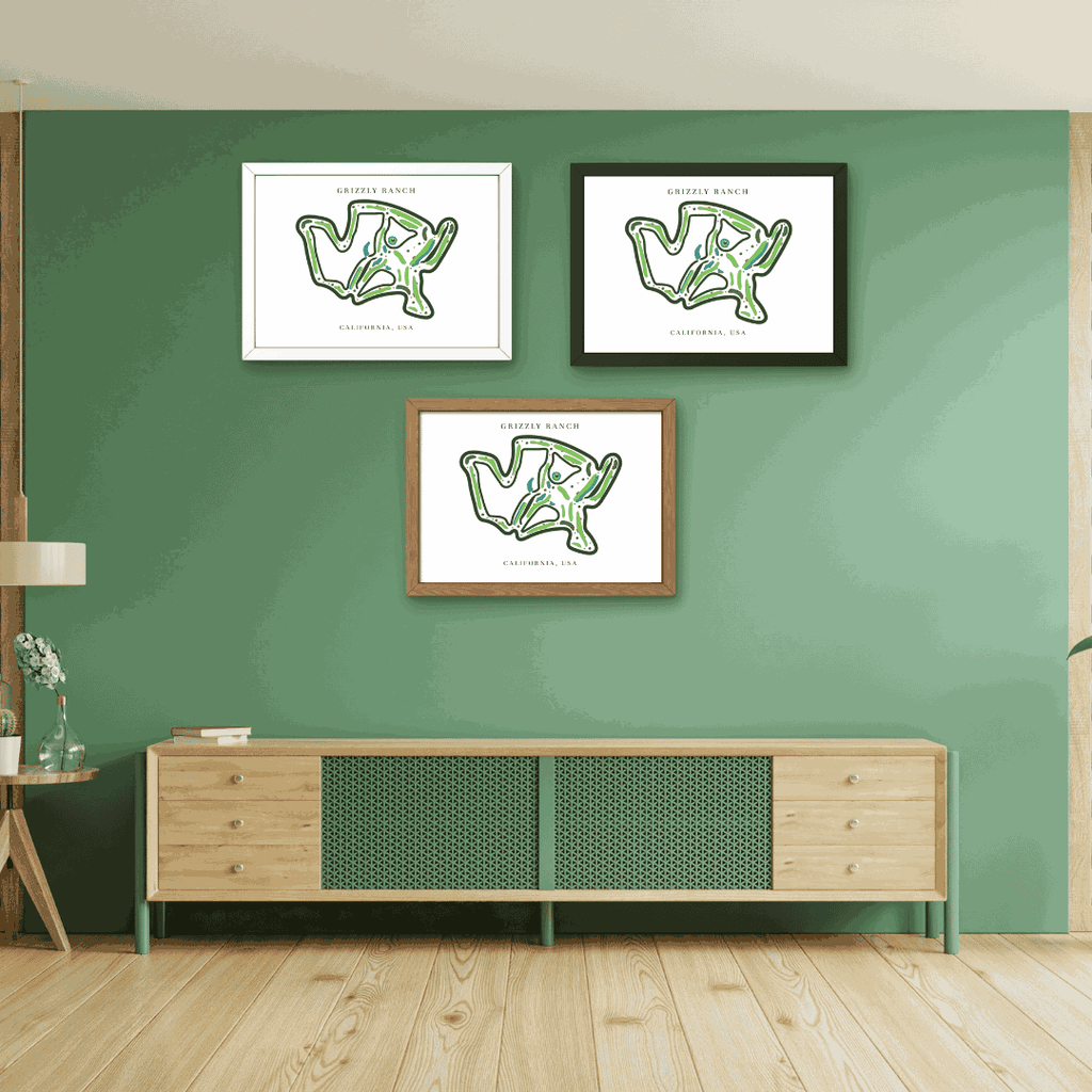Grizzly Ranch Golf Course Print California, Golf Map Artworks