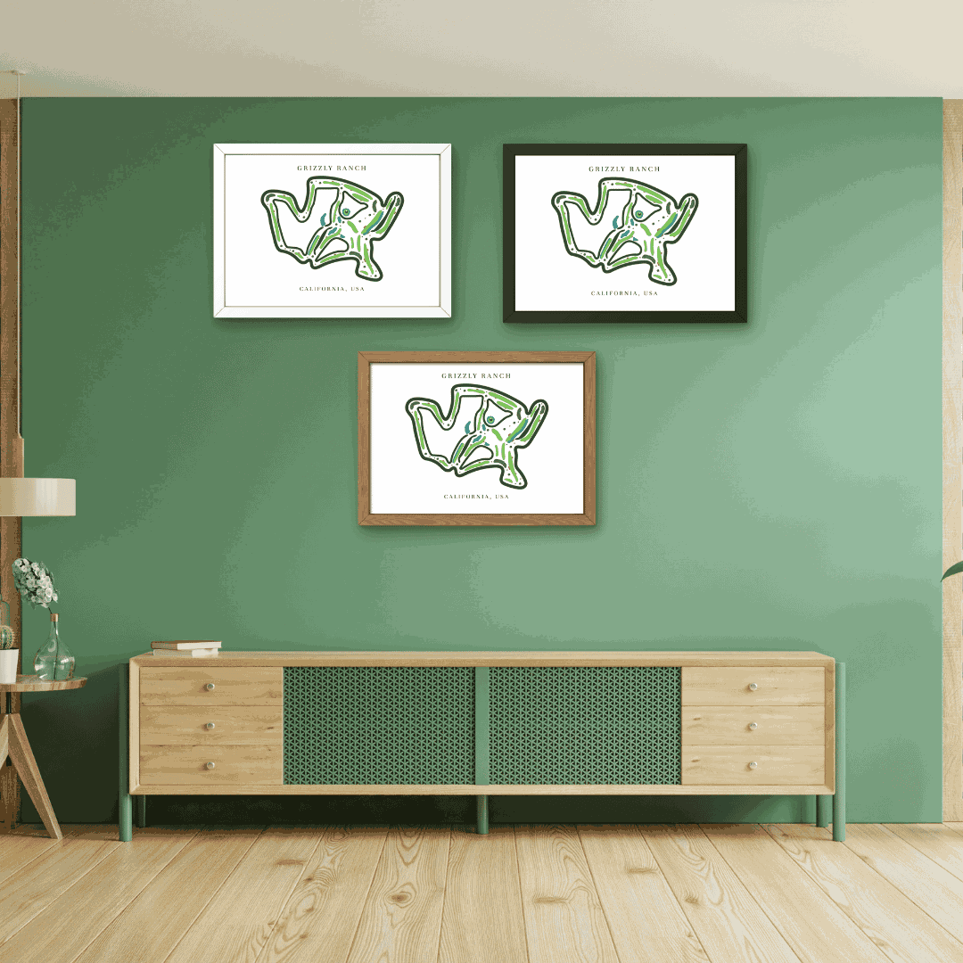 Grizzly Ranch Golf Course Print California, Golf Map Artworks