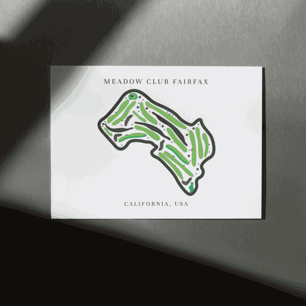 Meadow Club Fairfax, Golf Course Print, California, Golf Map Artworks